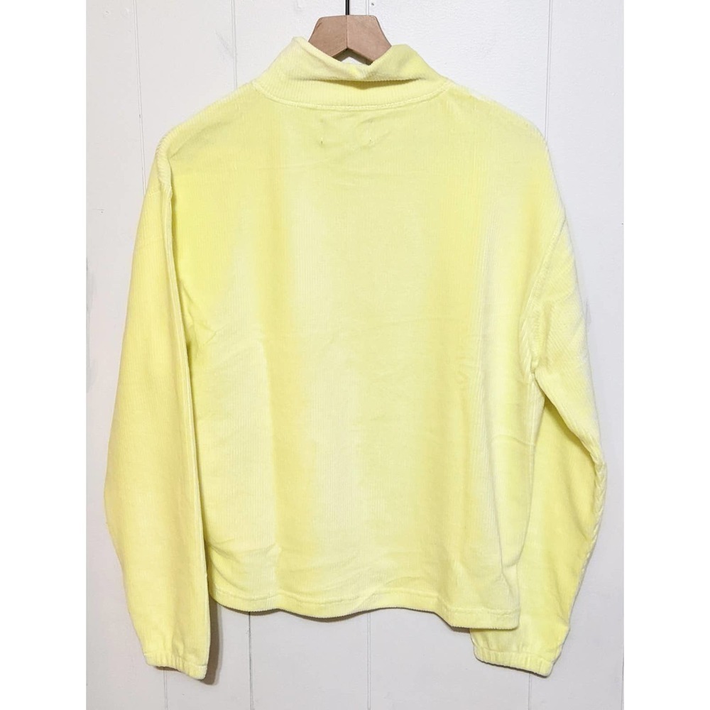 Bp. + Wildfang Womens Corduroy Velour 1/4 Zip Sweatshirt Size Xs Green Luminary — image 2 of 4